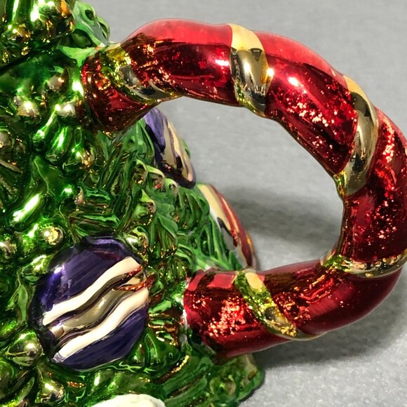 Ceramic Christmas Tree Teapot Hand Painted Metallic Glazed 1998 By Allure Home - Picture 14 of 16